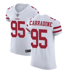 Men's Nike San Francisco 49ers #95 Tank Carradine White Vapor Untouchable Elite Player NFL Jersey