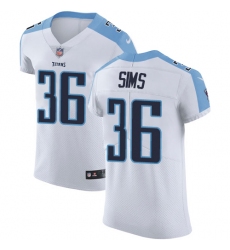 Men's Nike Tennessee Titans #36 LeShaun Sims White Vapor Untouchable Elite Player NFL Jersey