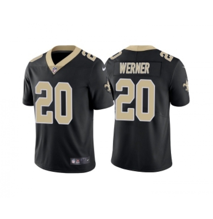 Men's New Orleans Saints #20 Pete Werner Black Vapor Limited Stitched Jersey