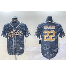 Men's New Orleans Saints #22 Rashid Shaheed Grey Camo With Cool Base Stitched Baseball Jersey