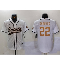 Men's New Orleans Saints #22 Rashid Shaheed White Cool Base Stitched Baseball Jersey