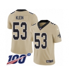 Men's New Orleans Saints #53 A.J. Klein Limited Gold Inverted Legend 100th Season Football Jersey