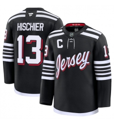 Men's New Jersey Devils #13 Nico Hischier Black 2024-25 Alternate Stitched Hockey Jersey