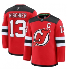 Men's New Jersey Devils #13 Nico Hischier Red 2024-25 Home Stitched Hockey Jersey