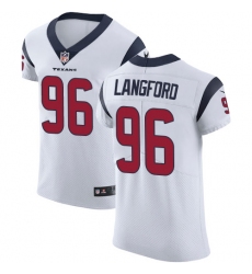 Men's Nike Houston Texans #96 Kendall Langford White Vapor Untouchable Elite Player NFL Jersey