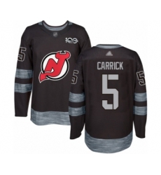 Men's New Jersey Devils #5 Connor Carrick Authentic Black 1917-2017 100th Anniversary Hockey Jersey