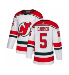 Men's New Jersey Devils #5 Connor Carrick Authentic White Alternate Hockey Jersey