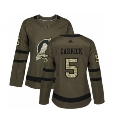 Women's New Jersey Devils #5 Connor Carrick Authentic Green Salute to Service Hockey Jersey