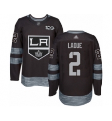 Men's Los Angeles Kings #2 Paul LaDue Authentic Black 1917-2017 100th Anniversary Hockey Jersey