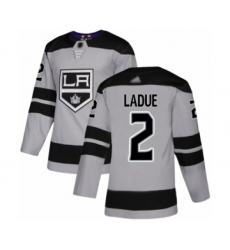 Men's Los Angeles Kings #2 Paul LaDue Authentic Gray Alternate Hockey Jersey