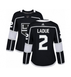 Women's Los Angeles Kings #2 Paul LaDue Authentic Black Home Hockey Jersey