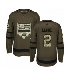 Youth Los Angeles Kings #2 Paul LaDue Authentic Green Salute to Service Hockey Jersey