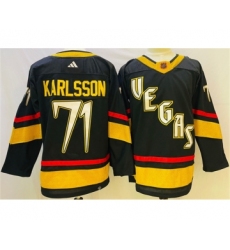 Men's Vegas Golden Knights #71 William Karlsson Black 2022-23 Reverse Retro Stitched Jersey