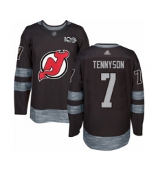 Men's New Jersey Devils #7 Matt Tennyson Authentic Black 1917-2017 100th Anniversary Hockey Jersey