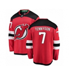 Men's New Jersey Devils #7 Matt Tennyson Fanatics Branded Red Home Breakaway Hockey Jersey