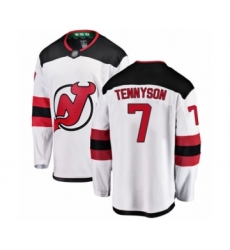 Men's New Jersey Devils #7 Matt Tennyson Fanatics Branded White Away Breakaway Hockey Jersey