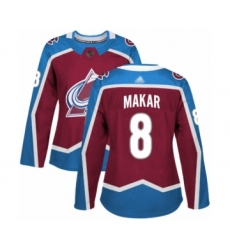 Women's Colorado Avalanche #8 Cale Makar Authentic Burgundy Red Home Hockey Jersey