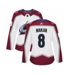 Women's Colorado Avalanche #8 Cale Makar Authentic White Away Hockey Jersey