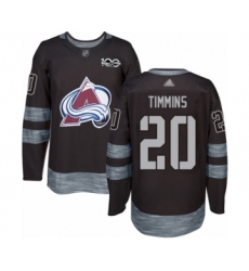 Men's Colorado Avalanche #20 Conor Timmins Authentic Black 1917-2017 100th Anniversary Hockey Jersey