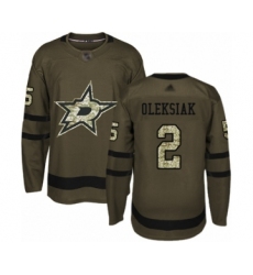 Men's Dallas Stars #2 Jamie Oleksiak Authentic Green Salute to Service Hockey Jersey