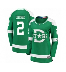 Women's Dallas Stars #2 Jamie Oleksiak Authentic Green 2020 Winter Classic Fanatics Branded Breakaway Hockey Jersey