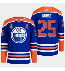 Men's Edmonton Oilers #25 Darnell Nurse Royal 2024 Stanley Cup Final Stitched Jersey