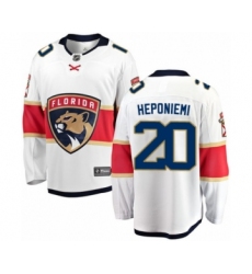 Men's Florida Panthers #20 Aleksi Heponiemi Authentic White Away Fanatics Branded Breakaway Hockey Jersey