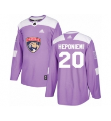 Youth Florida Panthers #20 Aleksi Heponiemi Authentic Purple Fights Cancer Practice Hockey Jersey