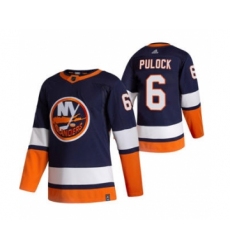 Men's New York Islanders #6 Ryan Pulock Navy Blue 2020-21 Reverse Retro Alternate Hockey Jersey