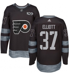 Men's Adidas Philadelphia Flyers #37 Brian Elliott Premier Black 1917-2017 100th Anniversary NHL Jersey