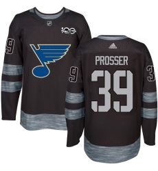 Men's Adidas St. Louis Blues #39 Nate Prosser Authentic Black 1917-2017 100th Anniversary NHL Jersey