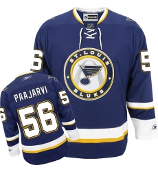 Men's Reebok St. Louis Blues #56 Magnus Paajarvi Premier Navy Blue Third NHL Jersey