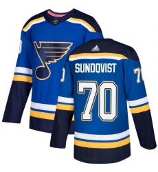 Youth Adidas St. Louis Blues #70 Oskar Sundqvist Authentic Royal Blue Home NHL Jersey