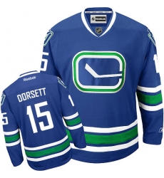 Men's Reebok Vancouver Canucks #15 Derek Dorsett Authentic Royal Blue Third NHL Jersey