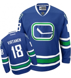 Youth Reebok Vancouver Canucks #18 Jake Virtanen Authentic Royal Blue Third NHL Jersey