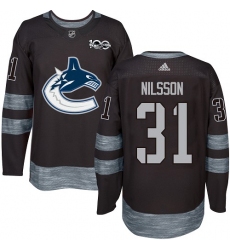 Men's Adidas Vancouver Canucks #31 Anders Nilsson Authentic Black 1917-2017 100th Anniversary NHL Jersey