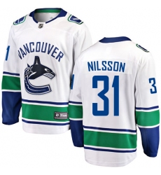 Youth Vancouver Canucks #31 Anders Nilsson Fanatics Branded White Away Breakaway NHL Jersey