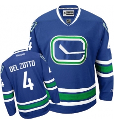 Youth Reebok Vancouver Canucks #4 Michael Del Zotto Authentic Royal Blue Third NHL Jersey