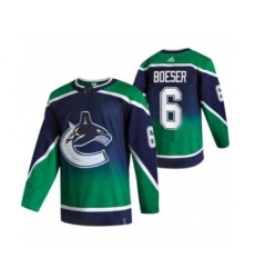 Men's Vancouver Canucks #6 Brock Boeser Green 2020-21 Reverse Retro Alternate Hockey Jersey