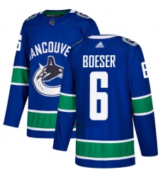 Youth Adidas Vancouver Canucks #6 Brock Boeser Premier Blue Home NHL Jersey