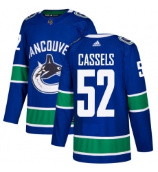 Men's Adidas Vancouver Canucks #52 Cole Cassels Authentic Blue Home NHL Jersey