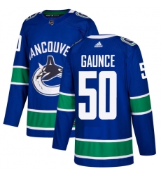 Youth Adidas Vancouver Canucks #50 Brendan Gaunce Premier Blue Home NHL Jersey