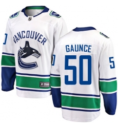 Youth Vancouver Canucks #50 Brendan Gaunce Fanatics Branded White Away Breakaway NHL Jersey