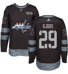 Men's Adidas Washington Capitals #29 Christian Djoos Premier Black 1917-2017 100th Anniversary NHL Jersey