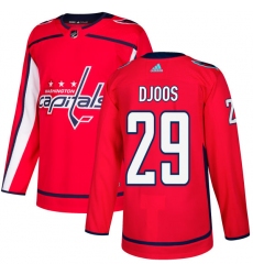 Men's Adidas Washington Capitals #29 Christian Djoos Premier Red Home NHL Jersey