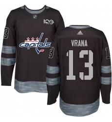 Men's Adidas Washington Capitals #13 Jakub Vrana Premier Black 1917-2017 100th Anniversary NHL Jersey