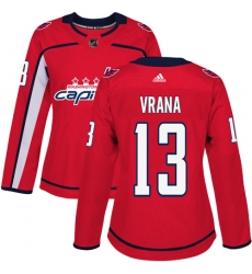 Women's Adidas Washington Capitals #13 Jakub Vrana Premier Red Home NHL Jersey