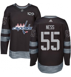 Men's Adidas Washington Capitals #55 Aaron Ness Premier Black 1917-2017 100th Anniversary NHL Jersey