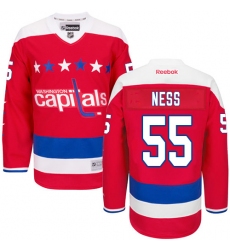 Men's Reebok Washington Capitals #55 Aaron Ness Premier Red Third NHL Jersey