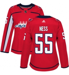 Women's Adidas Washington Capitals #55 Aaron Ness Premier Red Home NHL Jersey